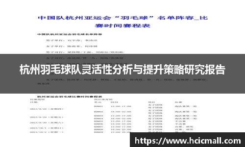 杭州羽毛球队灵活性分析与提升策略研究报告